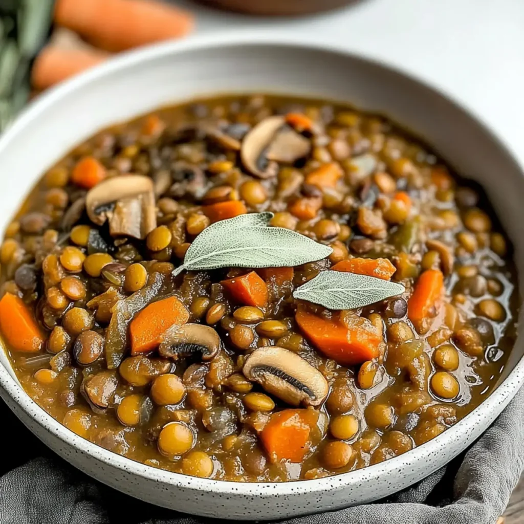 Delicious Vegan Lentil Mushroom Stew Recipe Ready in 40 Minutes
