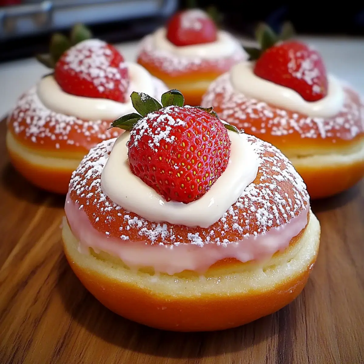 Irresistible Strawberry Cream-Filled Doughnuts Recipe at Home