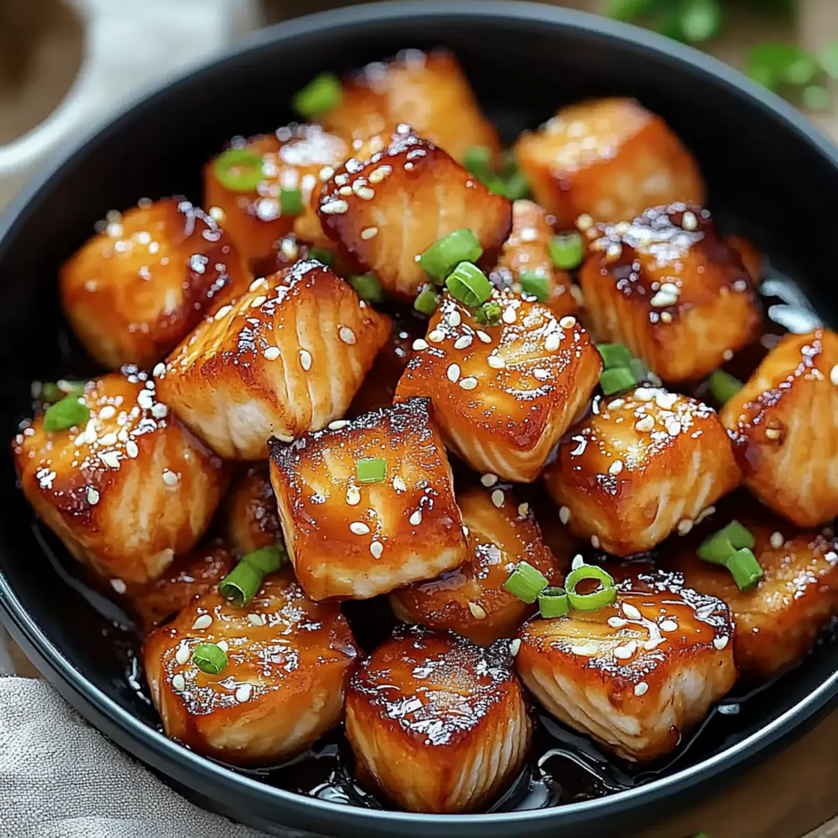 Crispy Honey Garlic Salmon Bites