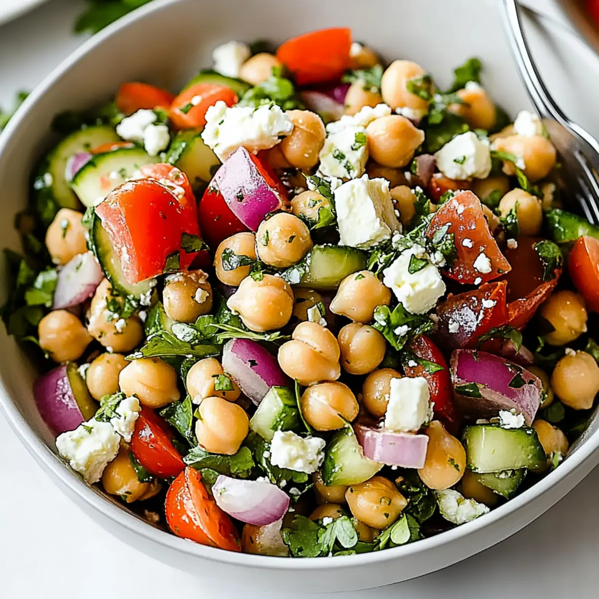 Mediterranean Chickpea Feta Salad