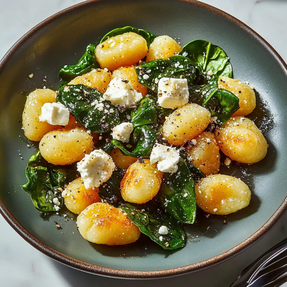 Crispy Gnocchi with Spinach & Feta Salad Recipe You’ll Love
