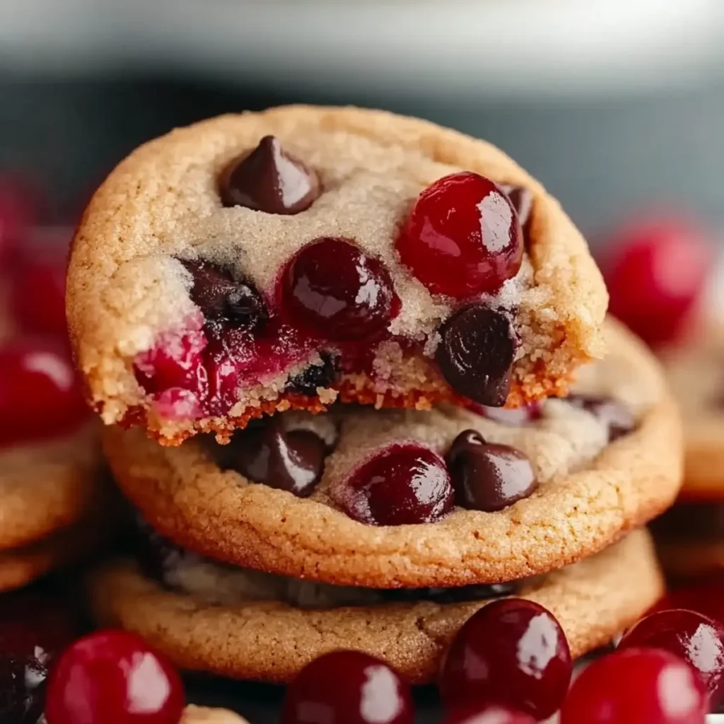 Heavenly Maraschino Cherry Chocolate Chip Cookies