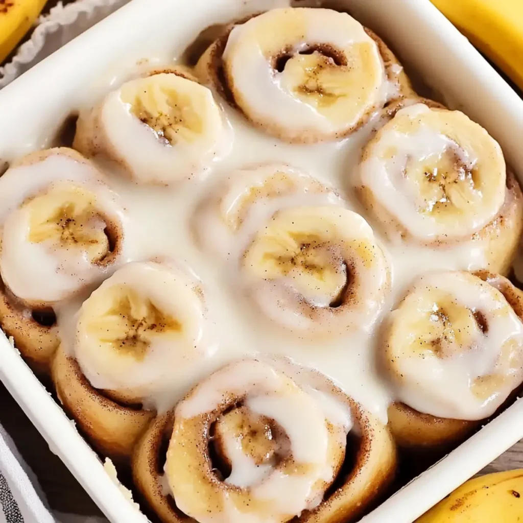 Delicious Banana Cinnamon Rolls with Cream Cheese Icing Recipe