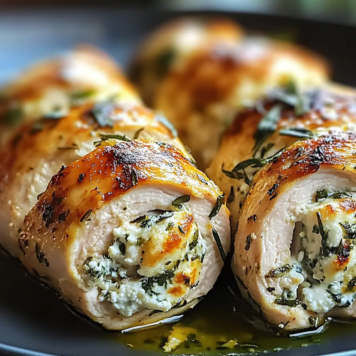 Herbed Ricotta Stuffed Chicken Rolls