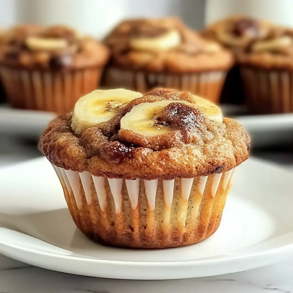 Cinnamon Swirled Banana Muffins