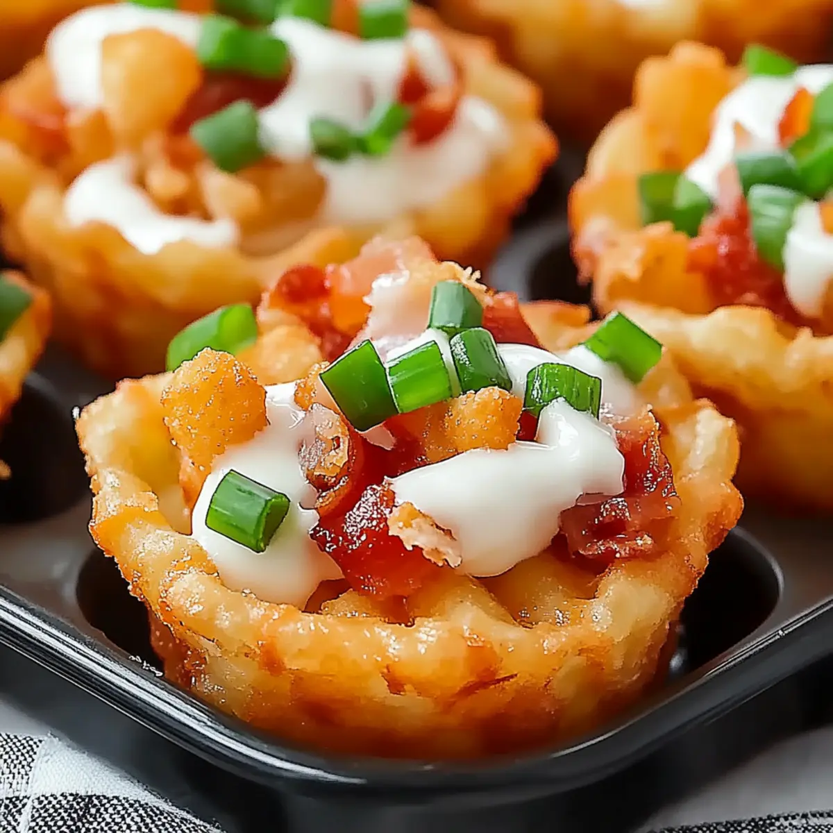 Fully Loaded Crispy Tater Tot Cups