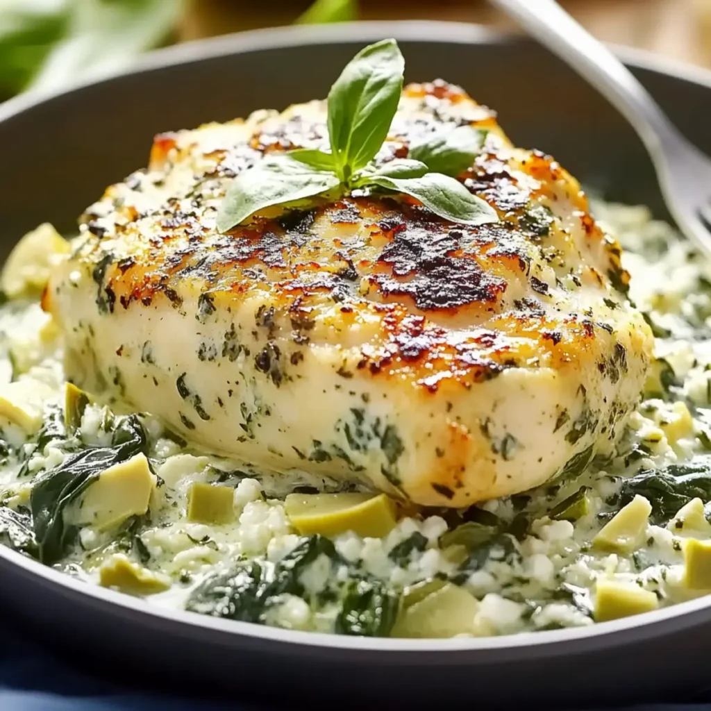 Spinach Artichoke Chicken with Cottage Cheese