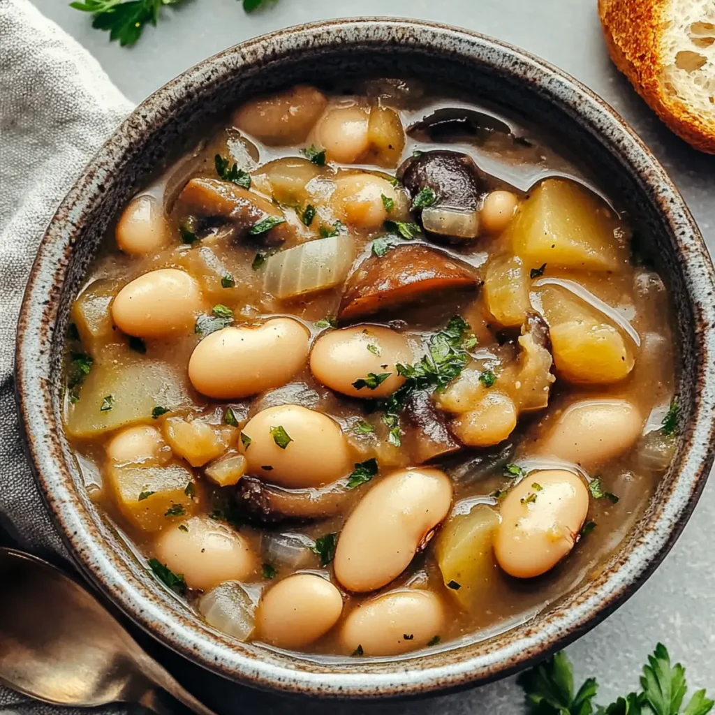 Hearty Vegan White Bean & Mushroom Stew