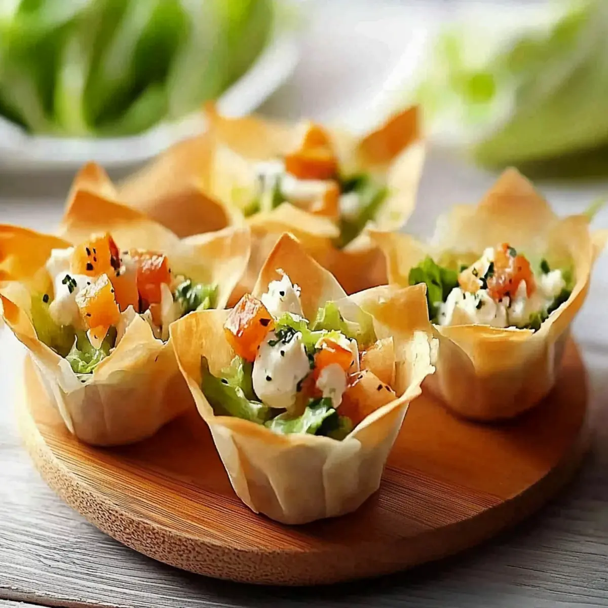 Caesar Salad Wonton Cups