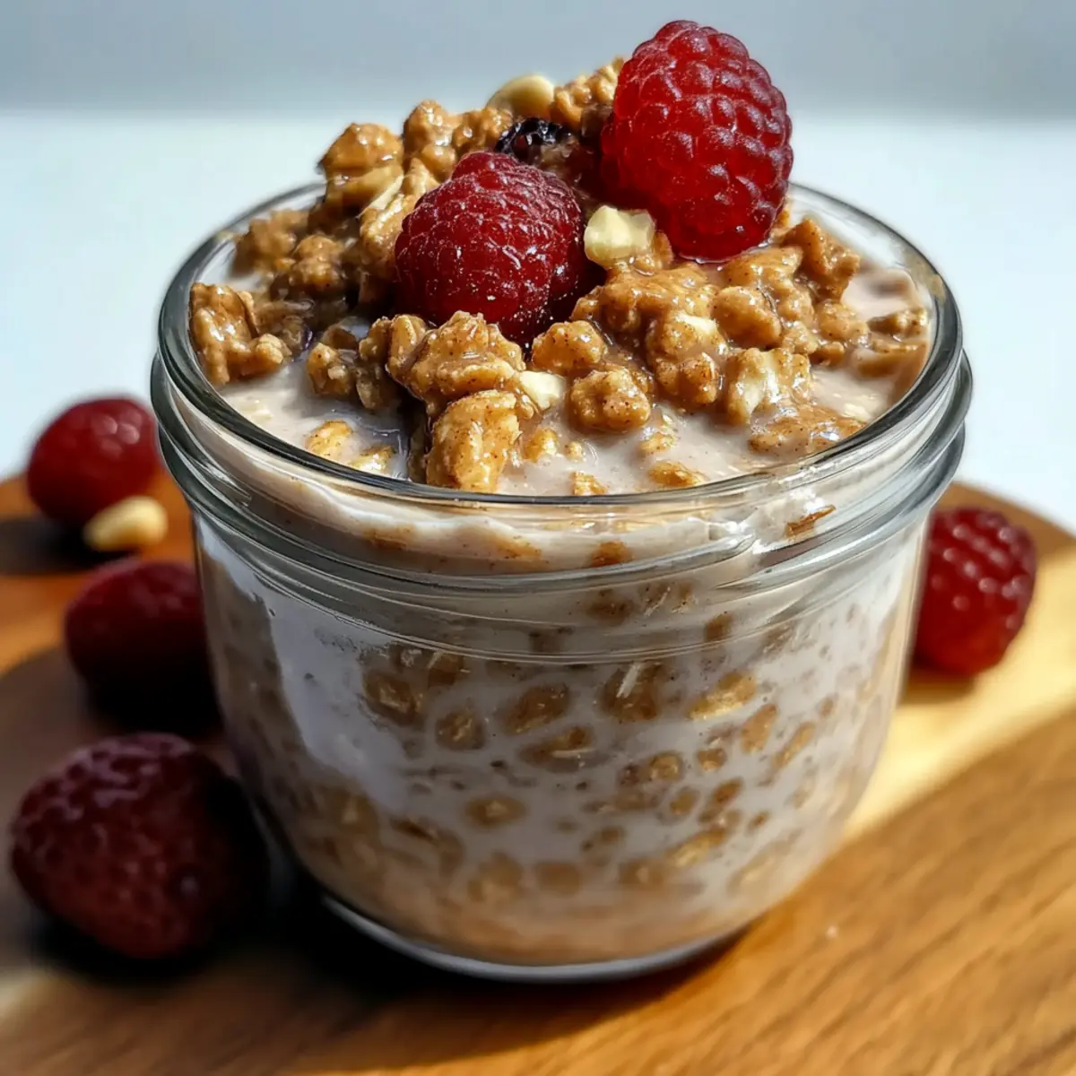 High-Protein Peanut Butter Overnight Oats with Jelly Delight