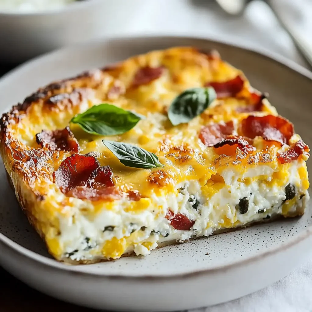 Delicious Baked Eggs with Cottage Cheese and Bacon Recipe