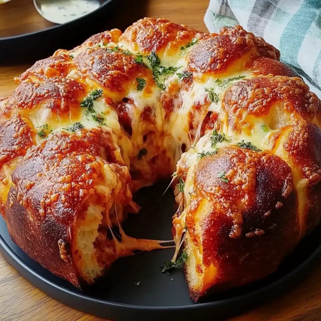 Delicious Pizza Monkey Bread with Cheese & Herbs Recipe