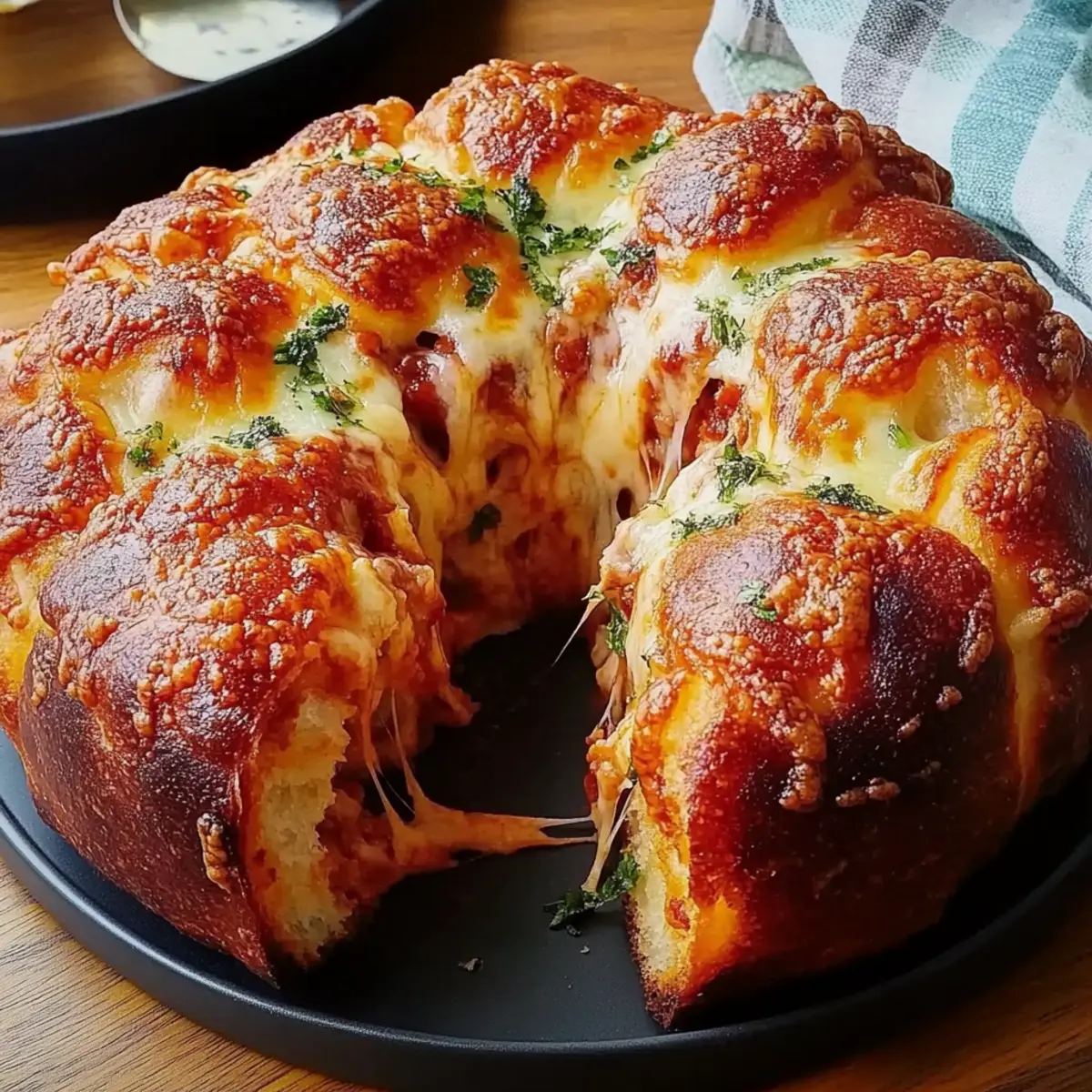 Delicious Pizza Monkey Bread with Cheese & Herbs Recipe