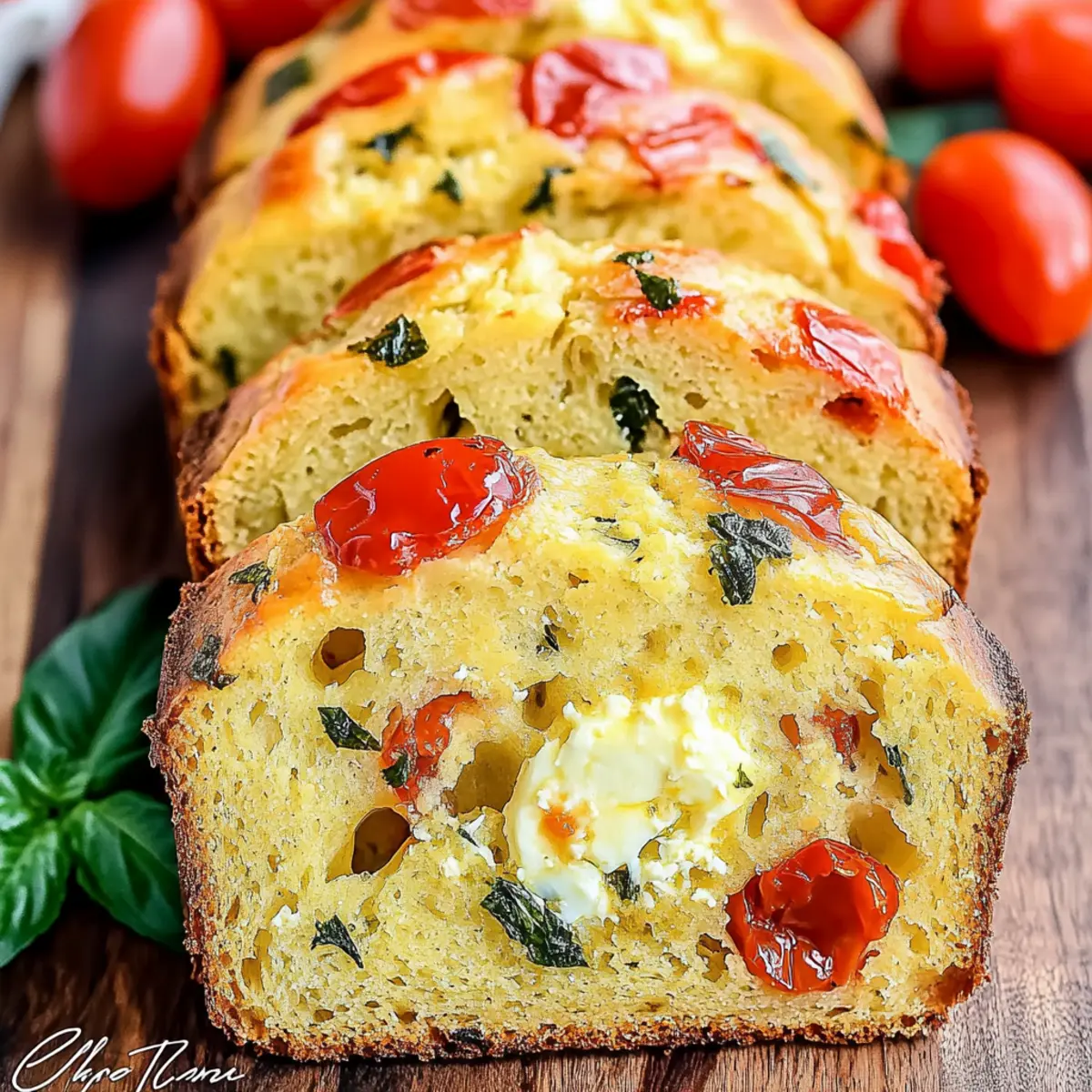 Delicious Caprese Quick Bread Recipe with Mozzarella and Basil