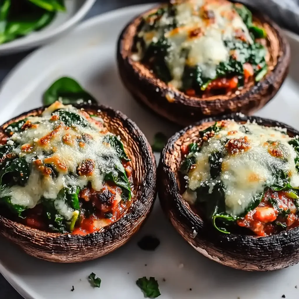 Delicious Spinach & Cheese Stuffed Portobello Mushroom Recipe