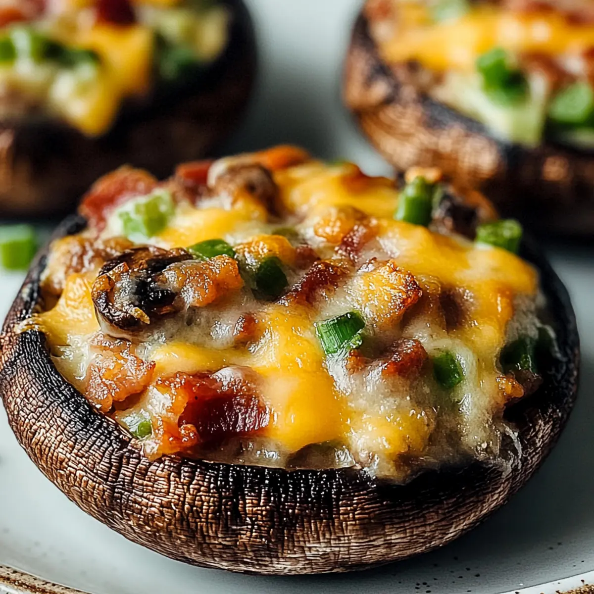 Delicious Stuffed Portobello Mushrooms with Bacon and Cheese