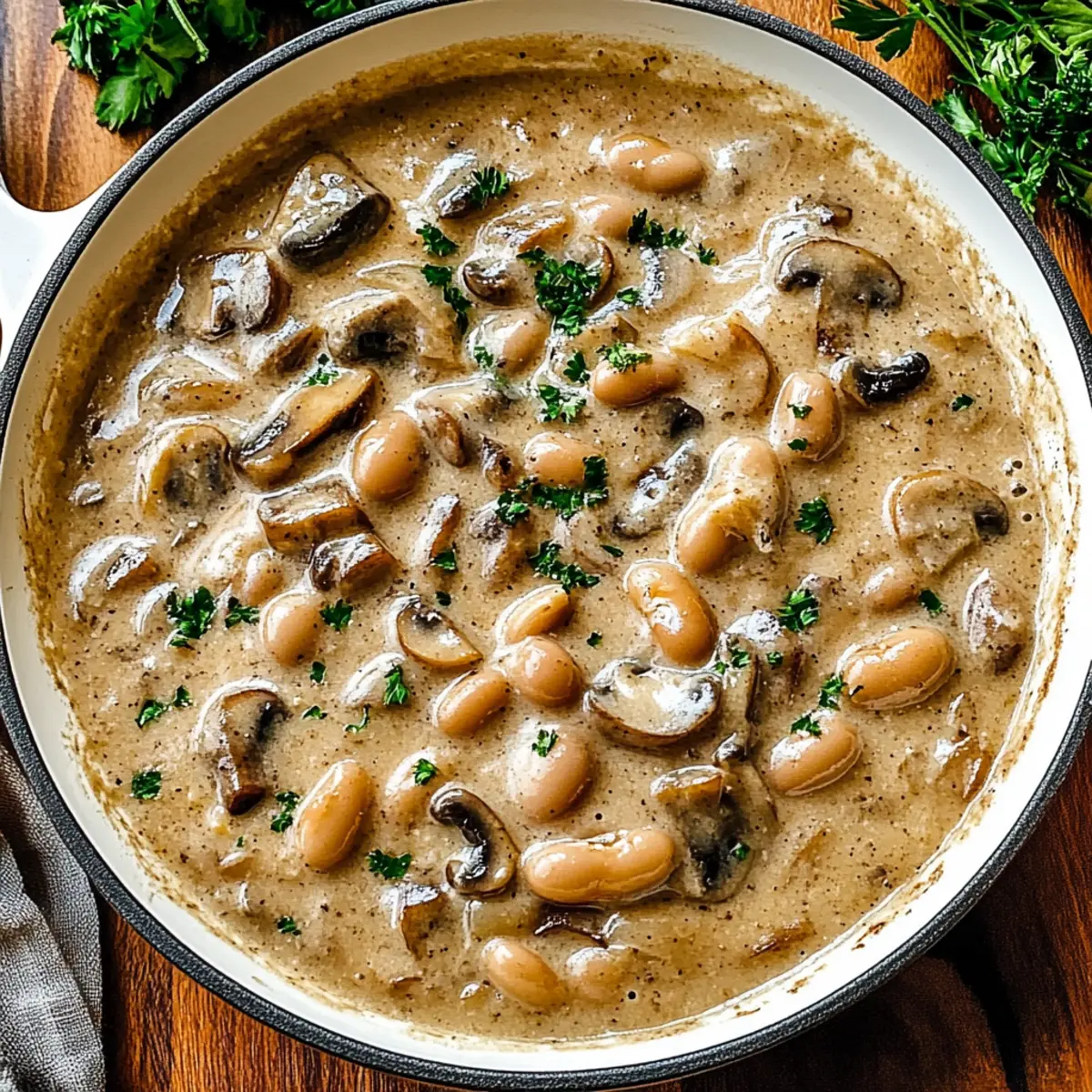 Creamy Butter Beans and Mushrooms