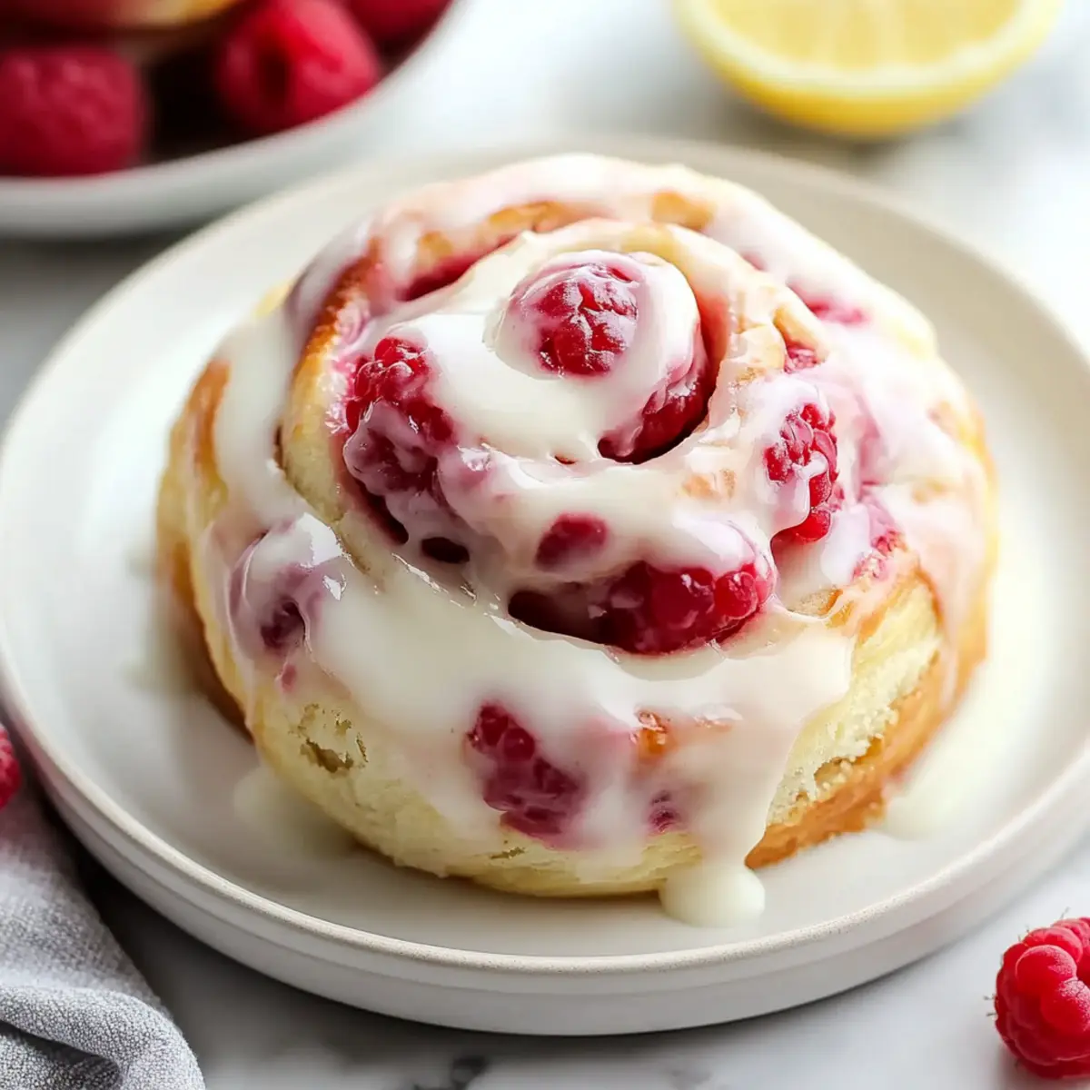 Raspberry Sweet Rolls with Lemon Cream Cheese Glaze