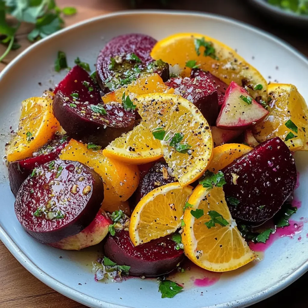Roasted Beet and Citrus Salad with Mustard Vinaigrette