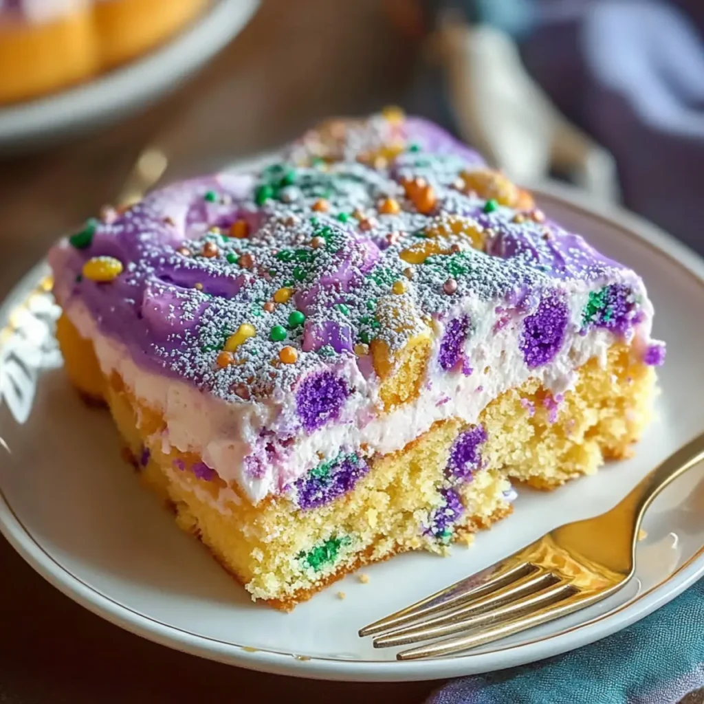 King Cake Poke Cake