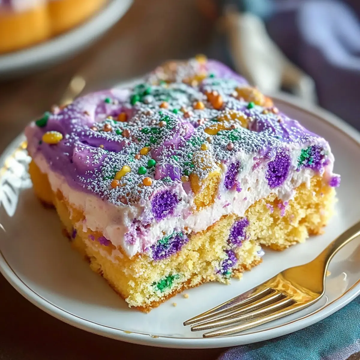 King Cake Poke Cake