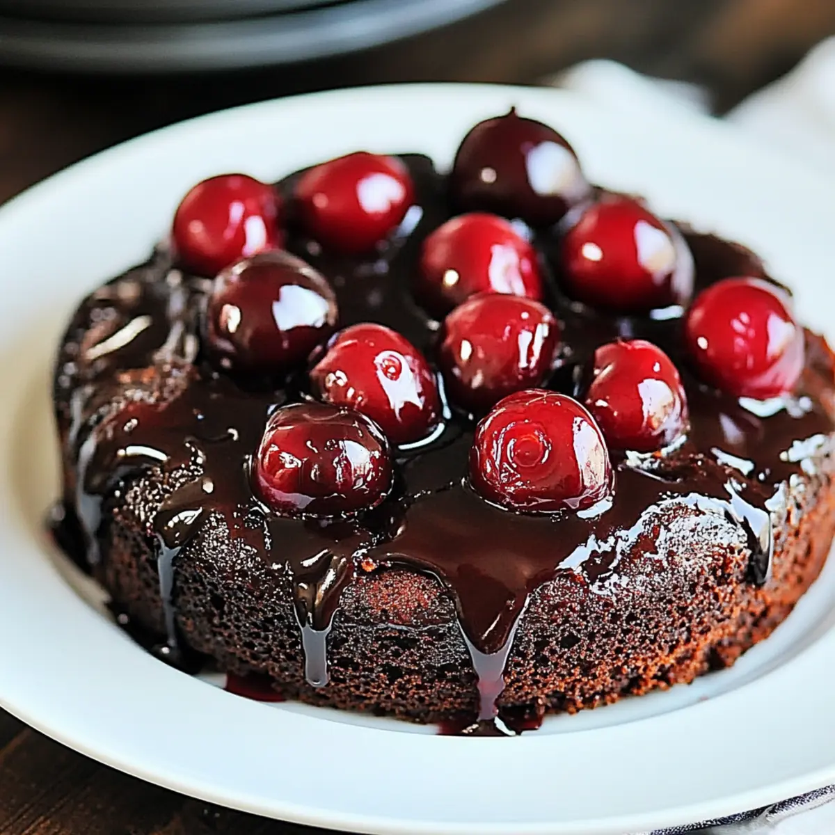 Chocolate Cherry Upside-Down Cake
