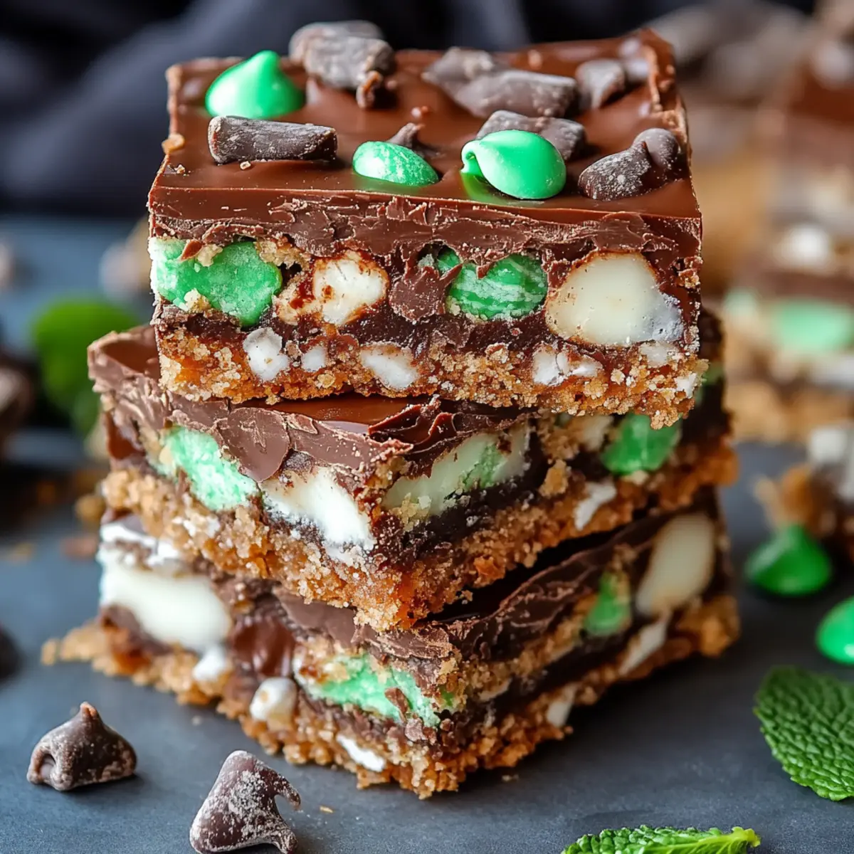 Chocolate Mint Seven Layer Bars