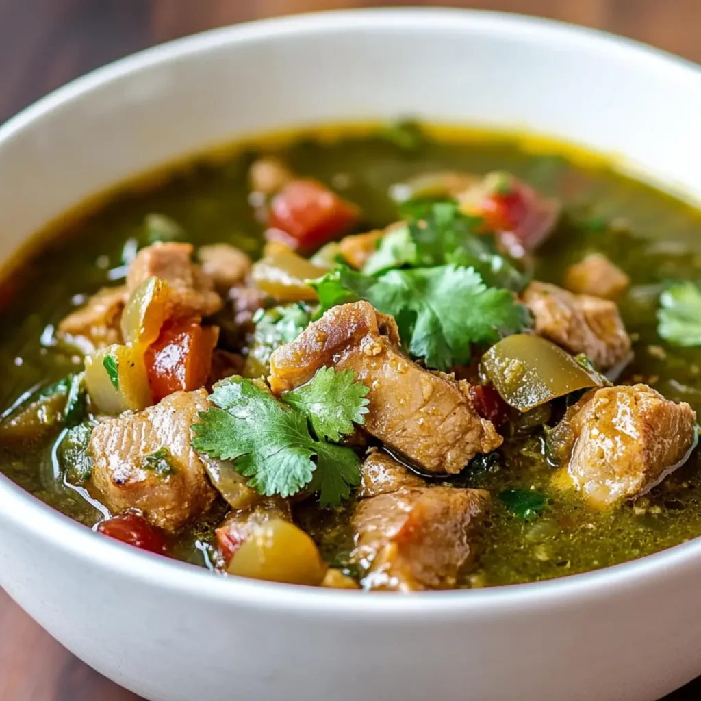 New Mexico Green Chile Stew with Succulent Pork Shoulder