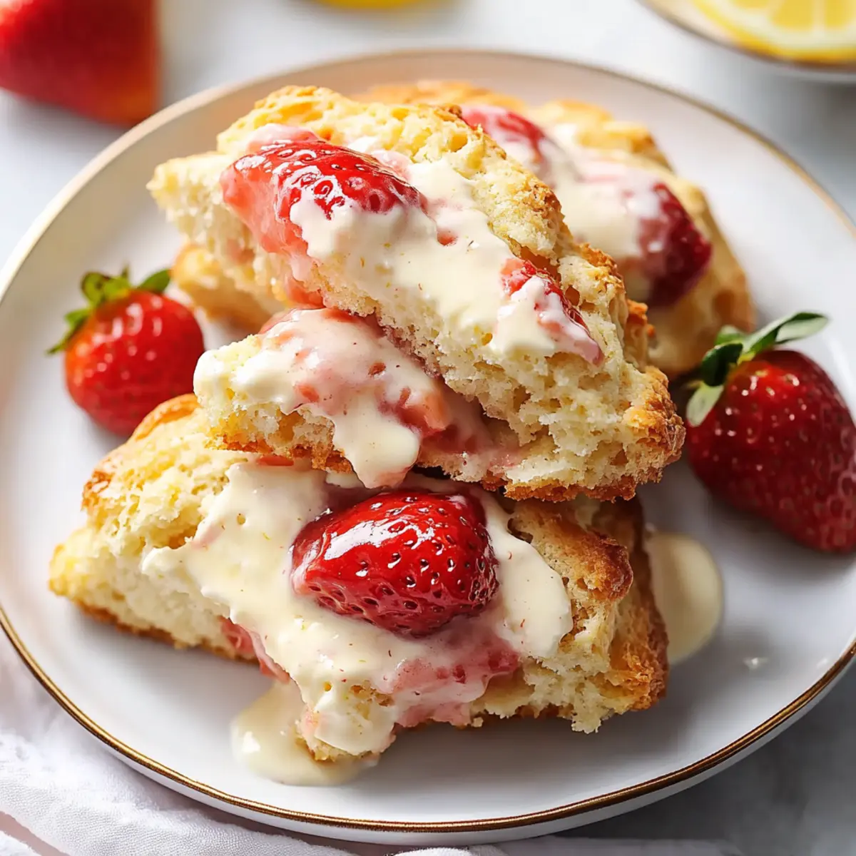Strawberry Lemon Cream Scones